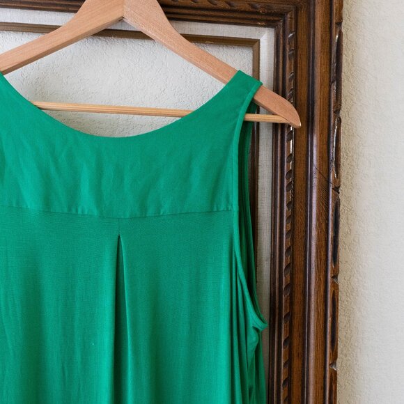 Merona NWT Green Sleeveless Tank Top XL | Layered Hem Flowy Fit - Picture 6 of 7